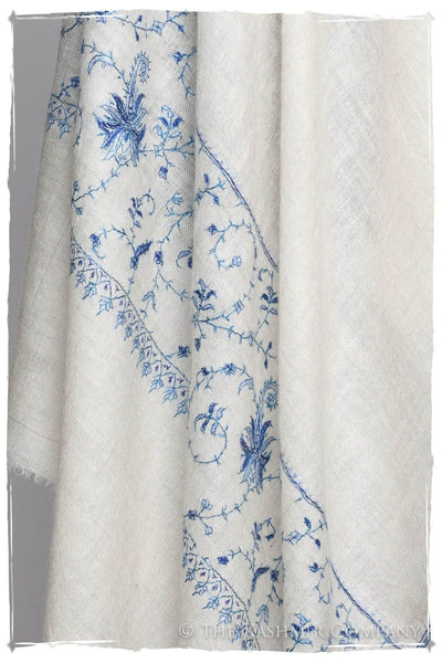 Jardin Bleu Frontière Ivoire L'amour Soft Cashmere Scarf/Shawl