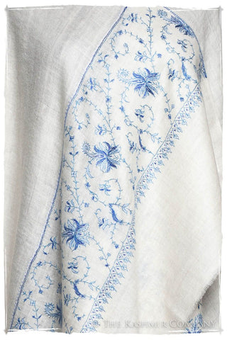 Jardin Bleu Frontière Ivoire L'amour Soft Cashmere Scarf/Shawl