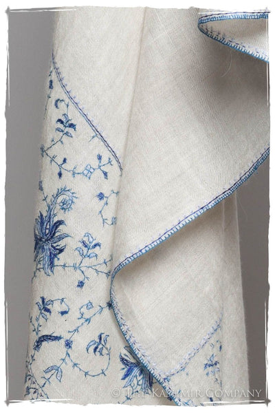 Jardin Bleu Frontière Ivoire L'amour Soft Cashmere Scarf/Shawl