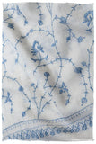 Sapphire Bleu Bijou Jardin L'amour Soft Cashmere Scarf/Shawl