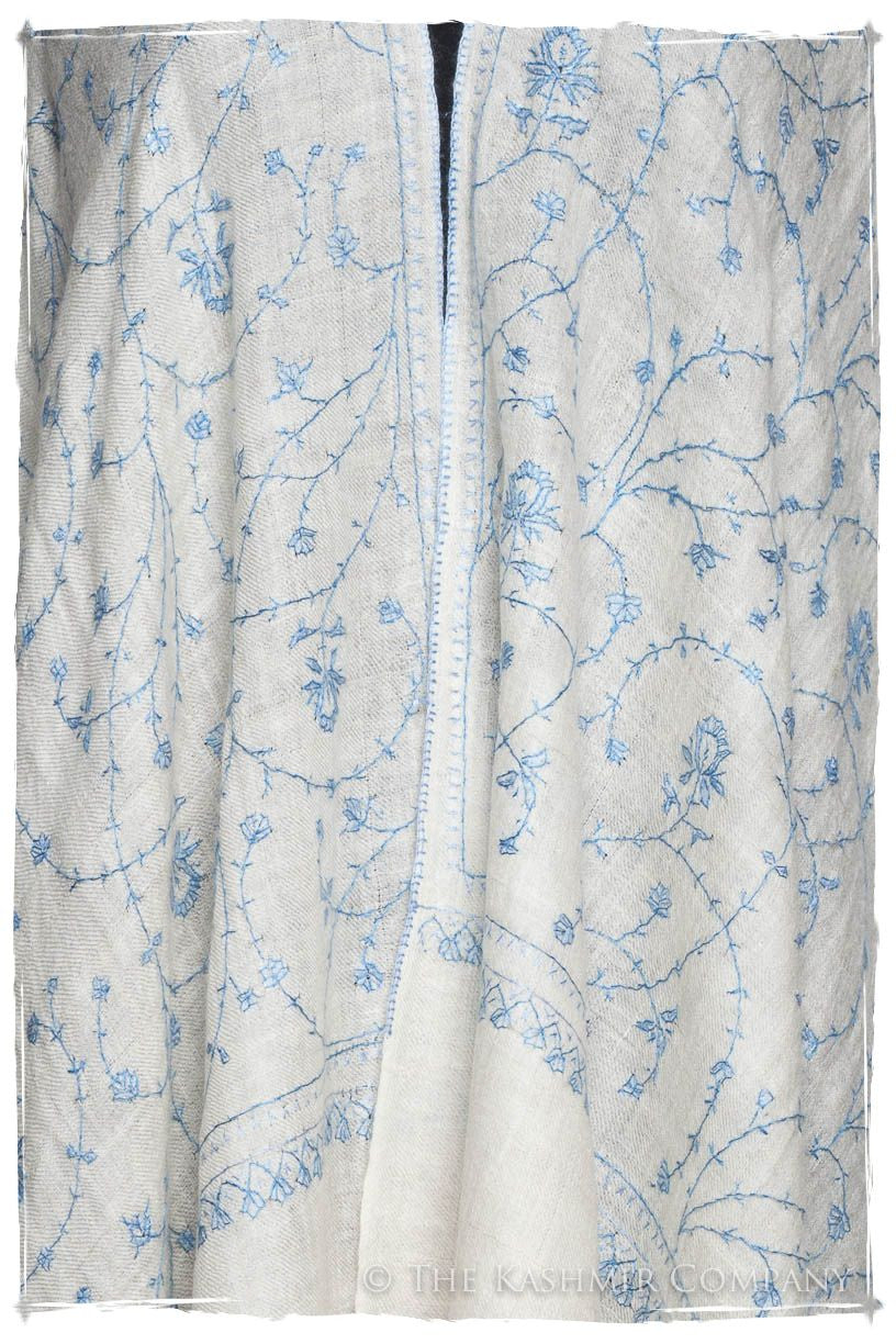 Sapphire Bleu Bijou Jardin L'amour Soft Cashmere Scarf/Shawl