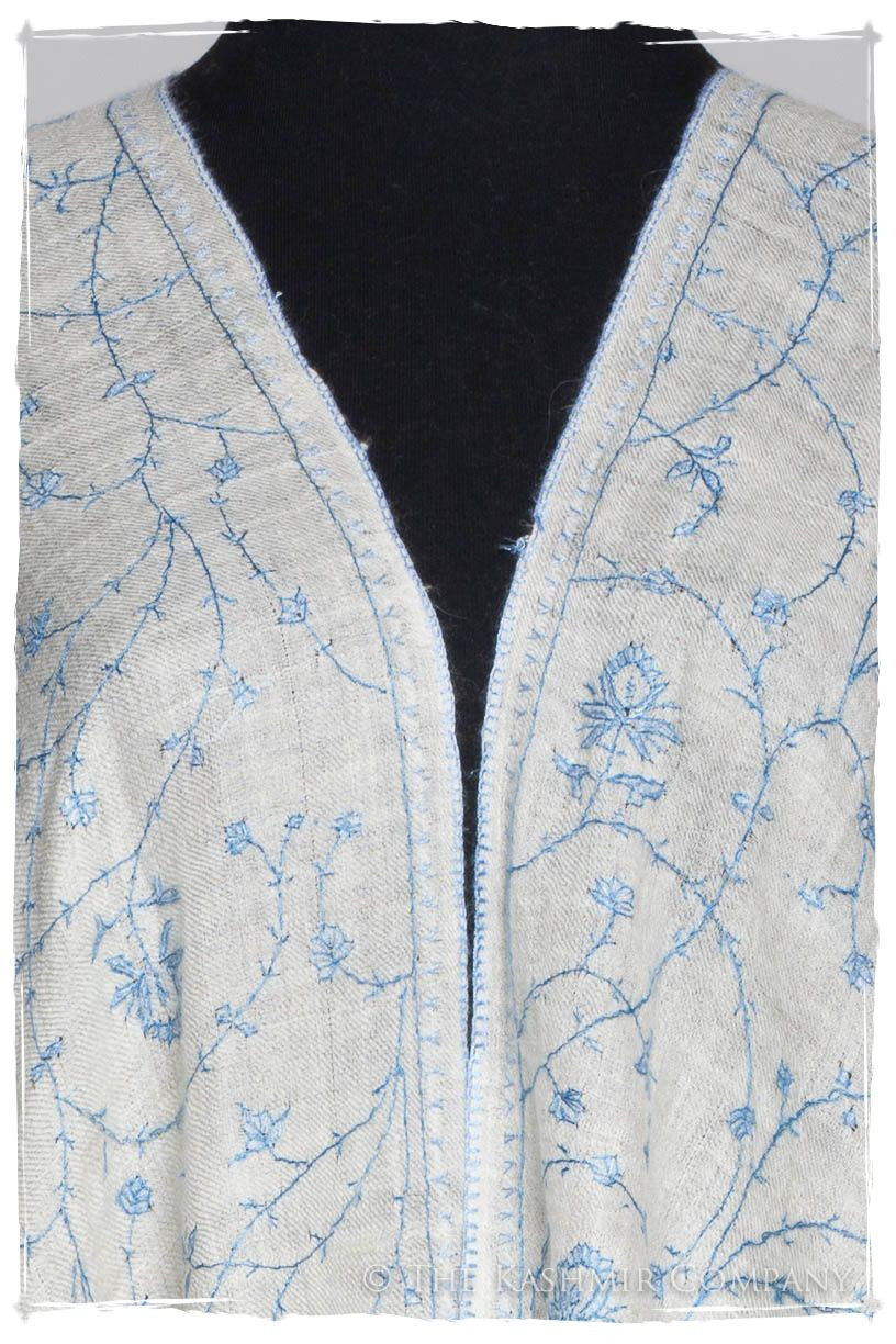 Sapphire Bleu Bijou Jardin L'amour Soft Cashmere Scarf/Shawl