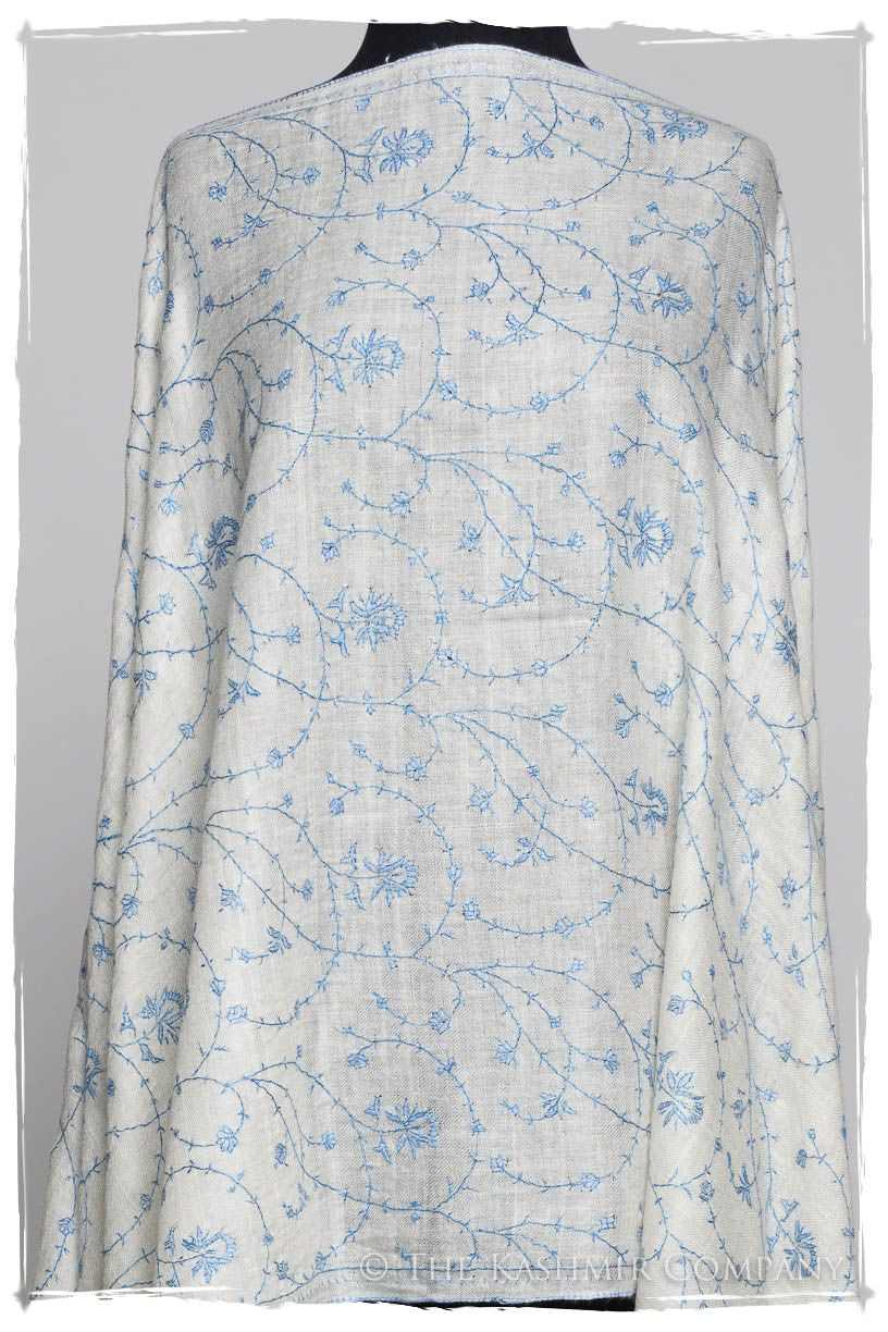 Sapphire Bleu Bijou Jardin L'amour Soft Cashmere Scarf/Shawl
