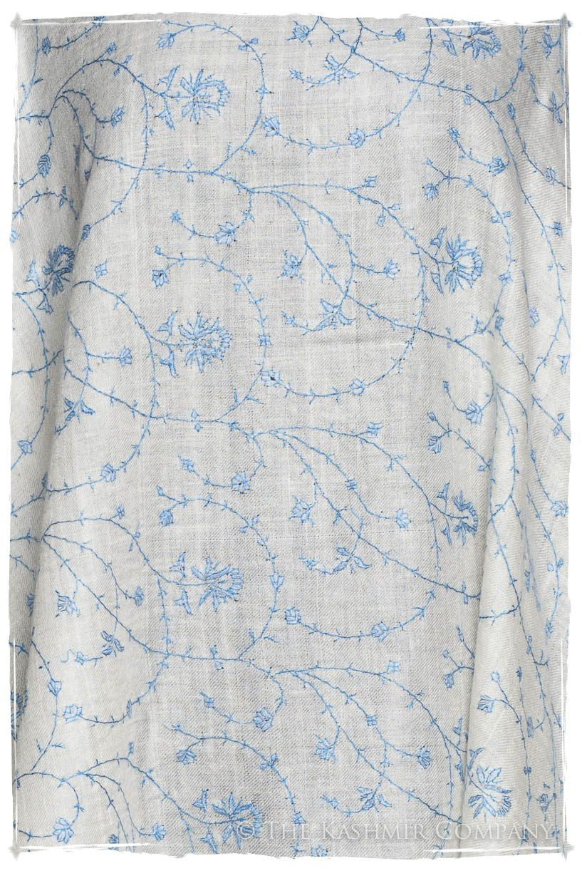 Sapphire Bleu Bijou Jardin L'amour Soft Cashmere Scarf/Shawl