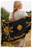 Frontiere des Feuilles Oro Shawl