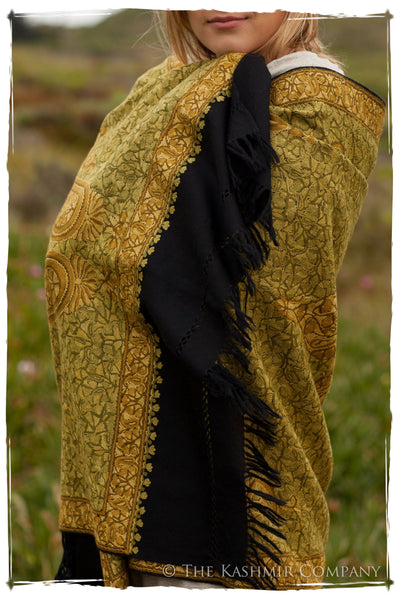 Cachemire Jardin de Mousse Verte Paisley Antiquaires Shawl