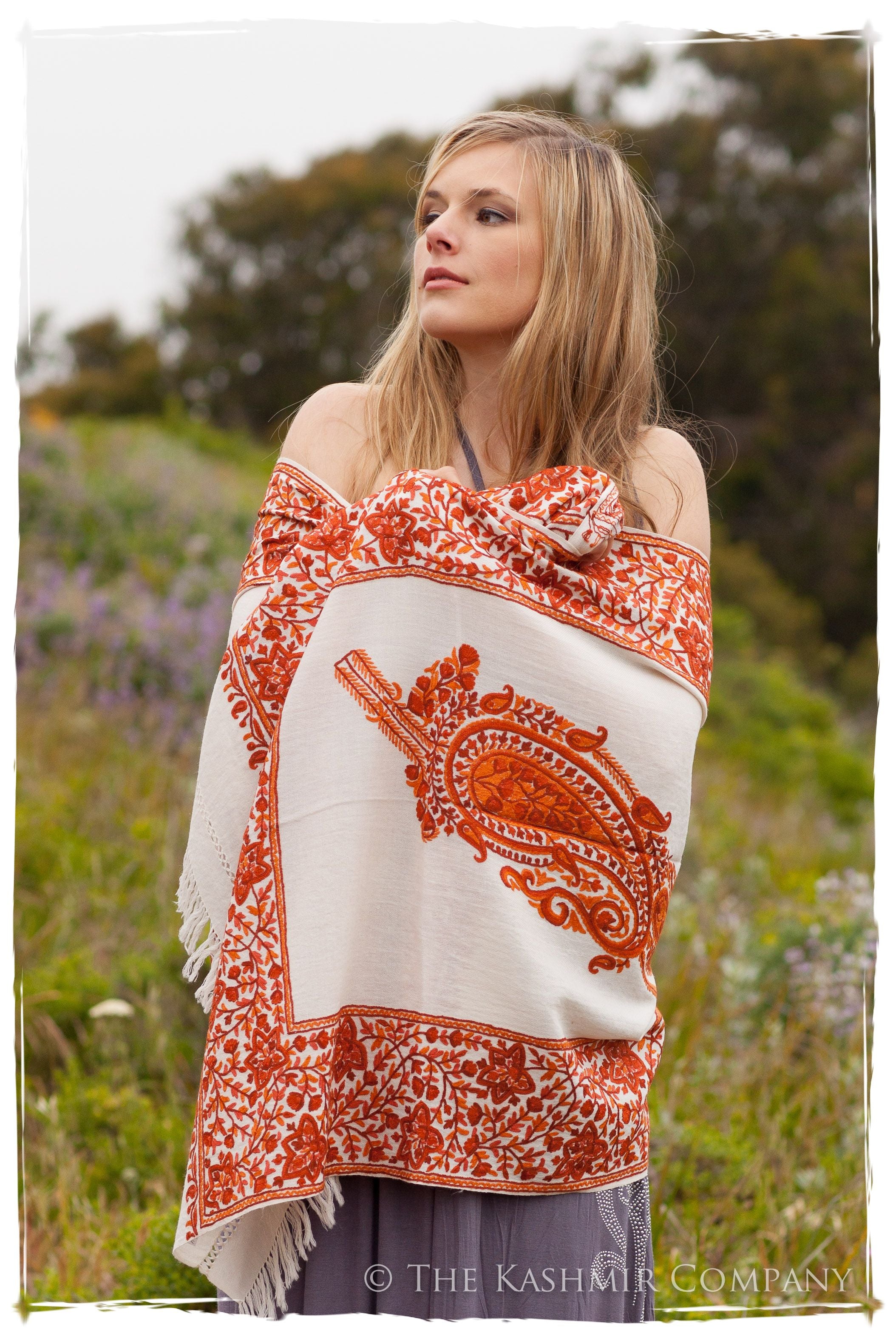 Rouille Frontiere Champs de Cuivre Royale Paisley Shawl