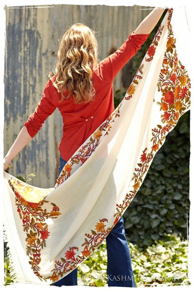 Frontiere Jardin Teintes d'orange Mascarade Shawl