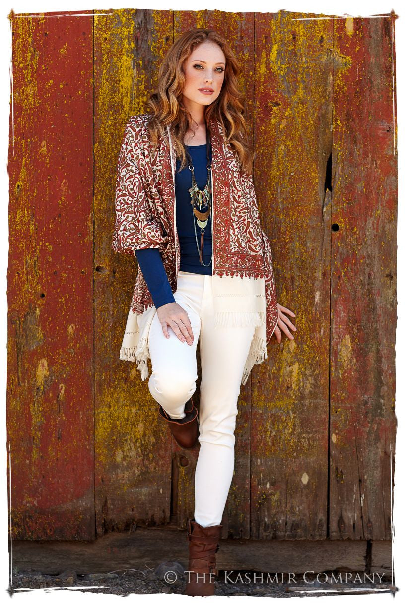 Prairie Francais Adobe Paisley Shawl