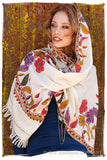 Frontière Belle Saison d'ivoire Shawl