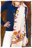 Frontière Belle Saison d'ivoire Shawl
