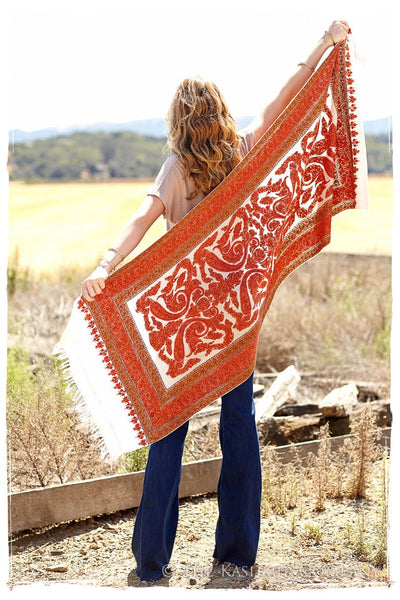 Majestic Cuivre de Feu Frontière Shawl