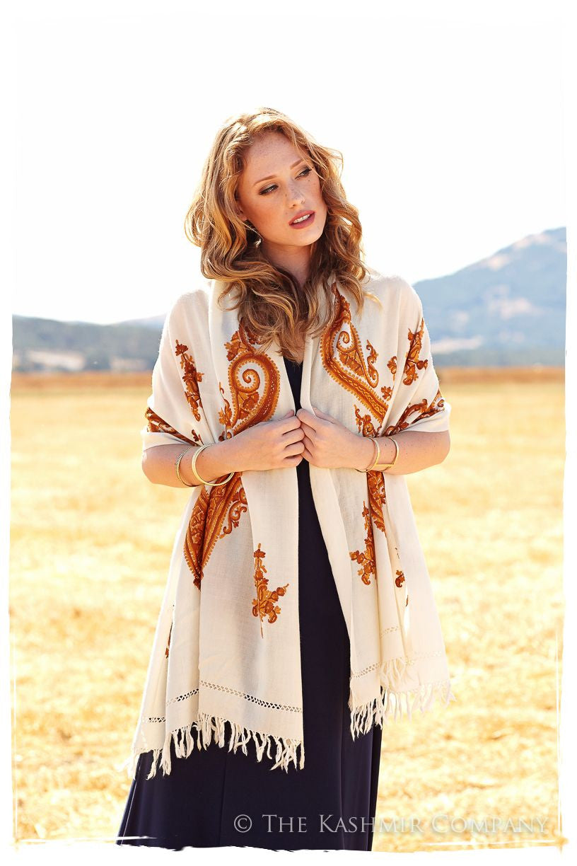 Copper d'Ivoire Paisley Shawl