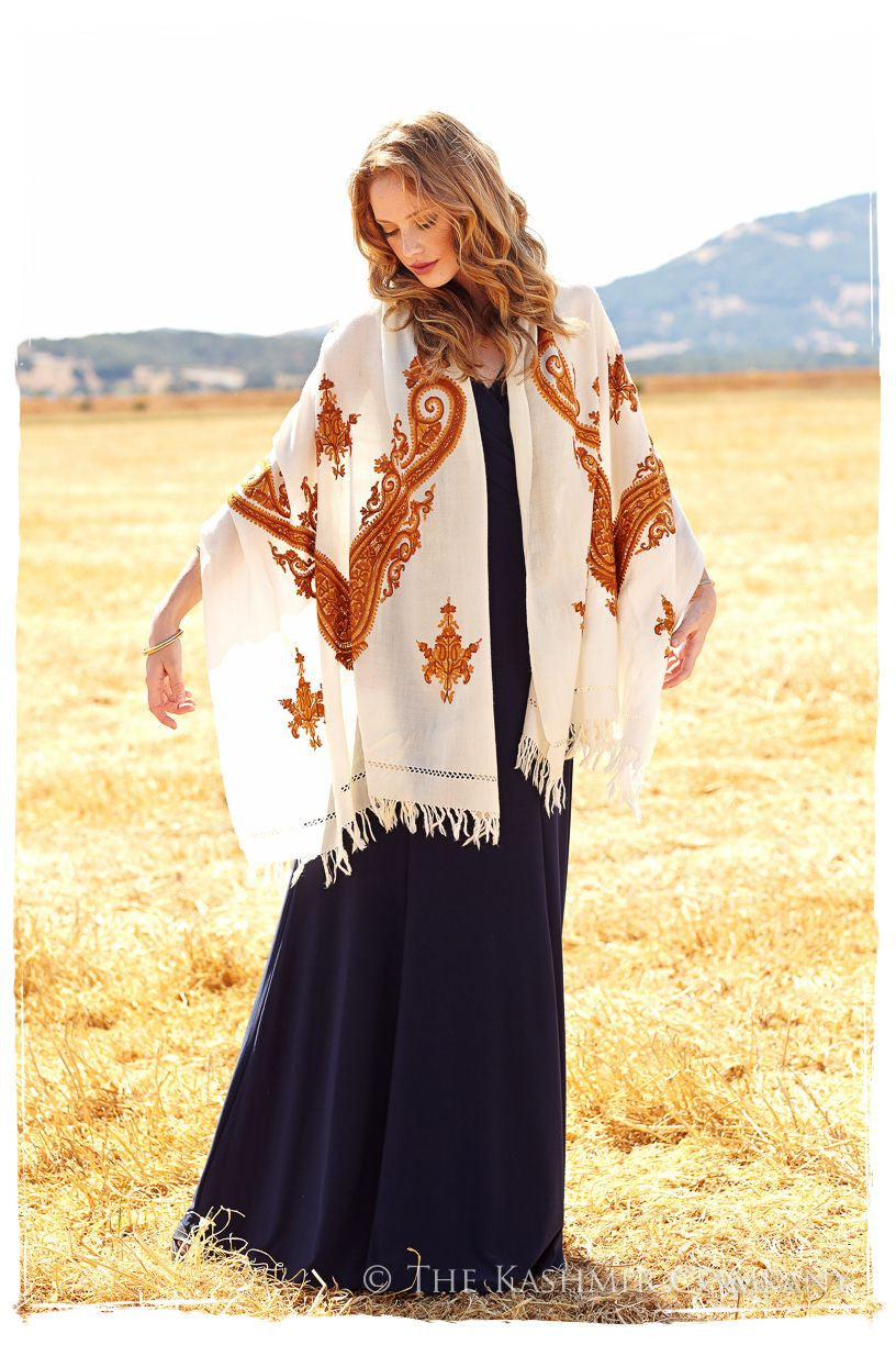 Copper d'Ivoire Paisley Shawl