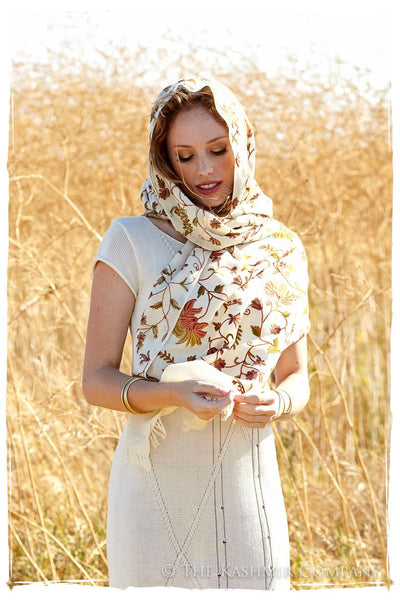 Jardin Gold Antoinette Ivory Shawl