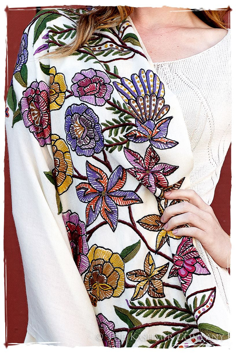 Nouvelle Soirée Lilac Ivory Shawl