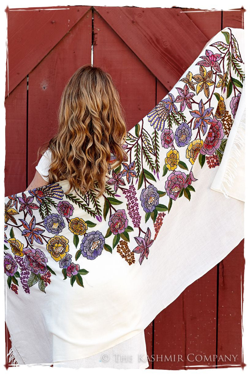Nouvelle Soirée Lilac Ivory Shawl