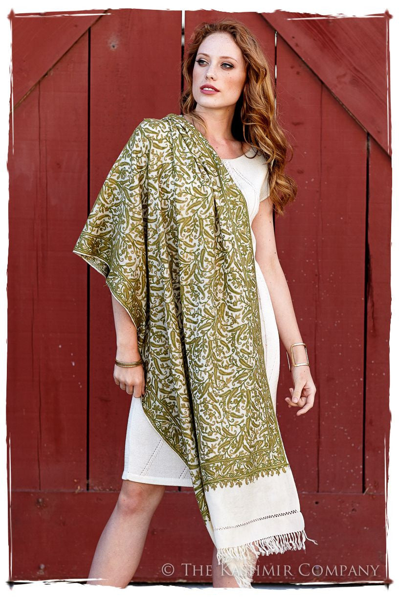 Prairie Français Jade Paisley Shawl