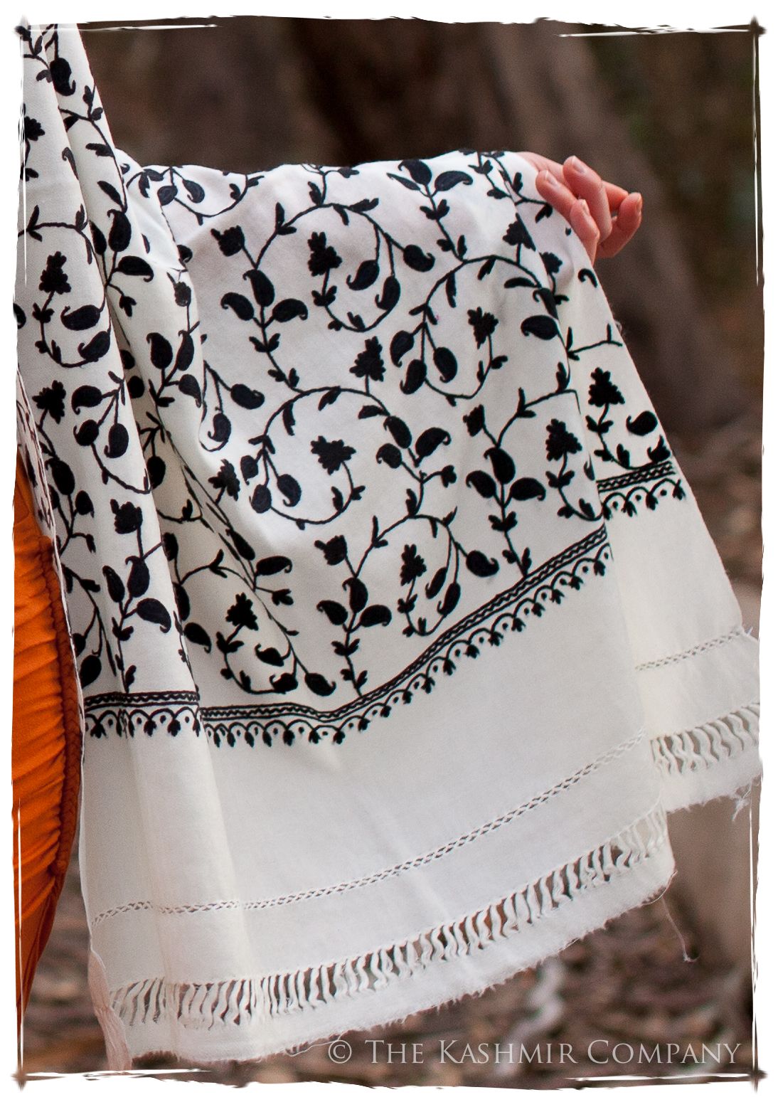 Ciel de Noir Ivoire Paisley Shawl
