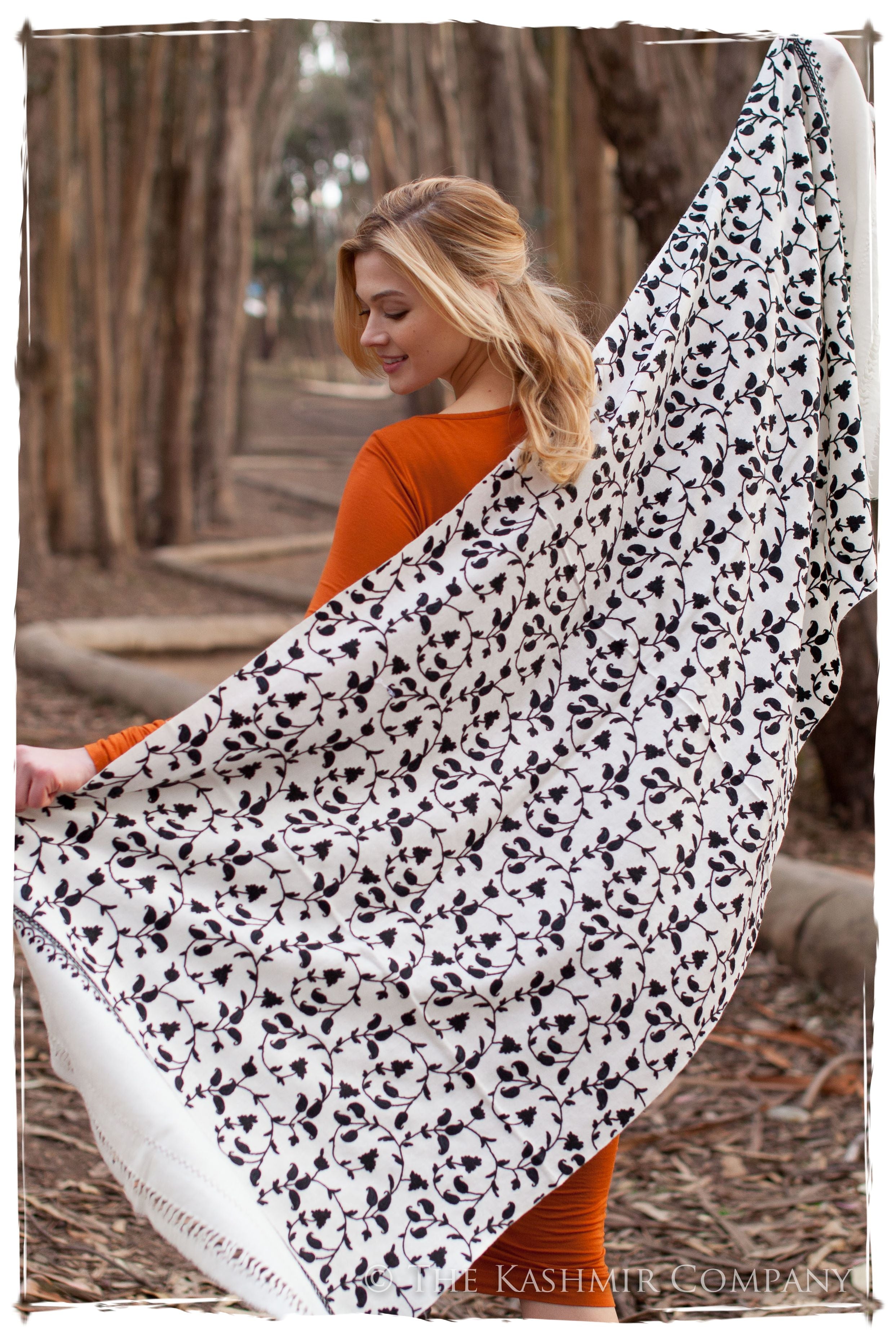 Ciel de Noir Ivoire Paisley Shawl