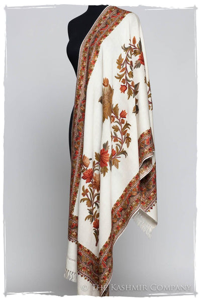 Trois Frontières Mughal Jardin Ivorie Pauline Shawl