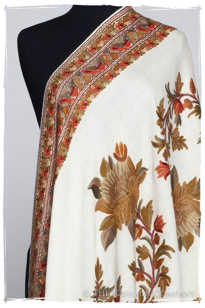 Trois Frontières Mughal Jardin Ivorie Pauline Shawl