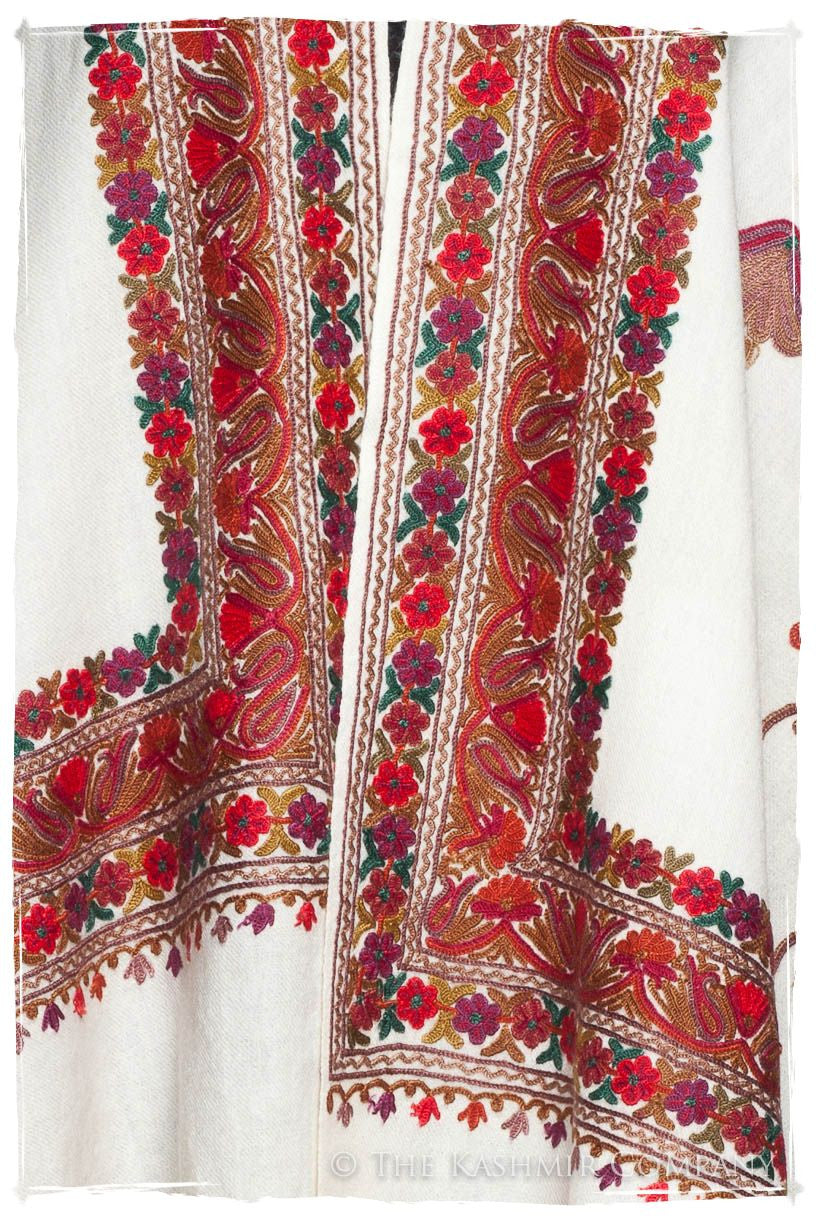 Trois Frontières Mosaic Rouge Ivorie Pauline Shawl