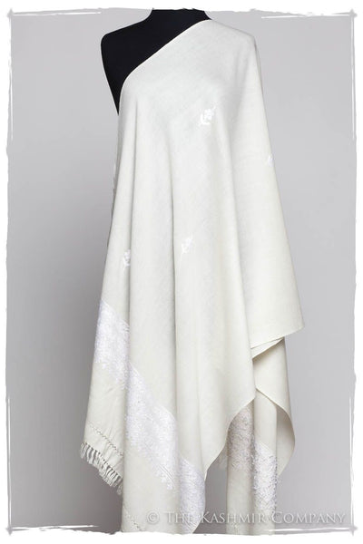 Blanc Trois Frontières Ivoire Jardin Gift Shawl