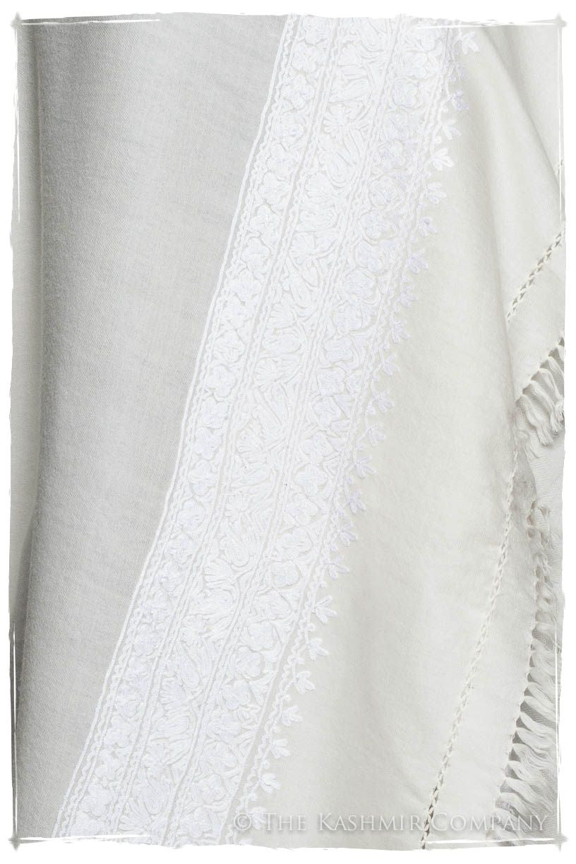 Blanc Trois Frontières Ivoire Jardin Gift Shawl