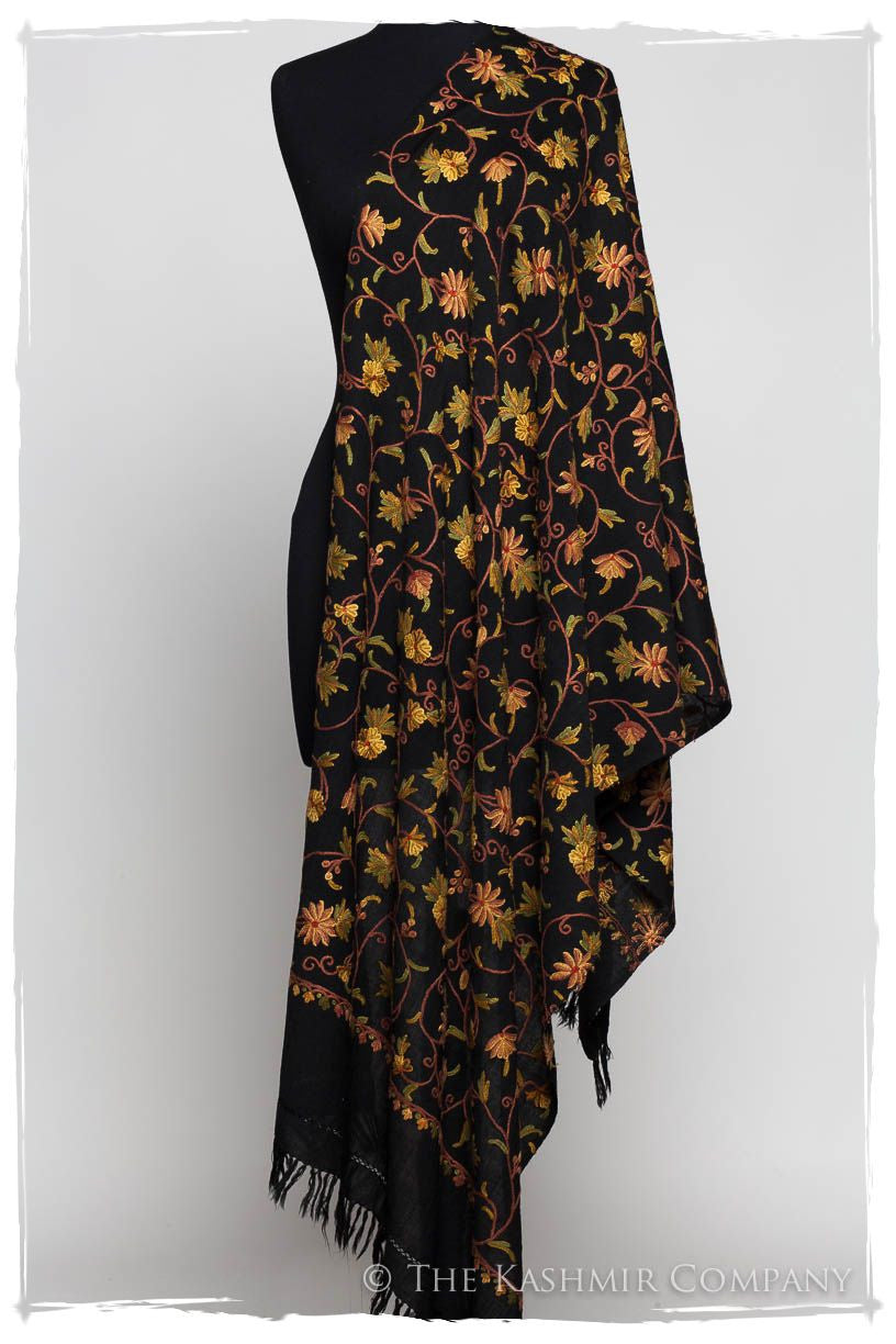 Henna Spice Jardin Antoinette Noir Shawl