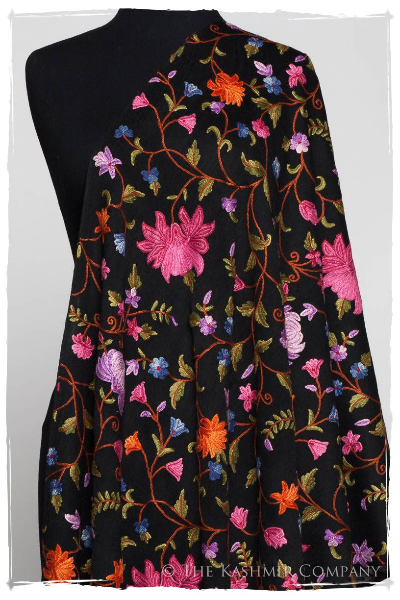 Lilac Orchid Jardin Antoinette Noir Shawl