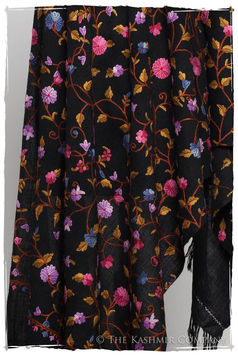 Iris Orchid Jardin Antoinette Noir Shawl