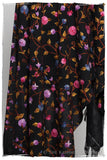 Iris Orchid Jardin Antoinette Noir Shawl