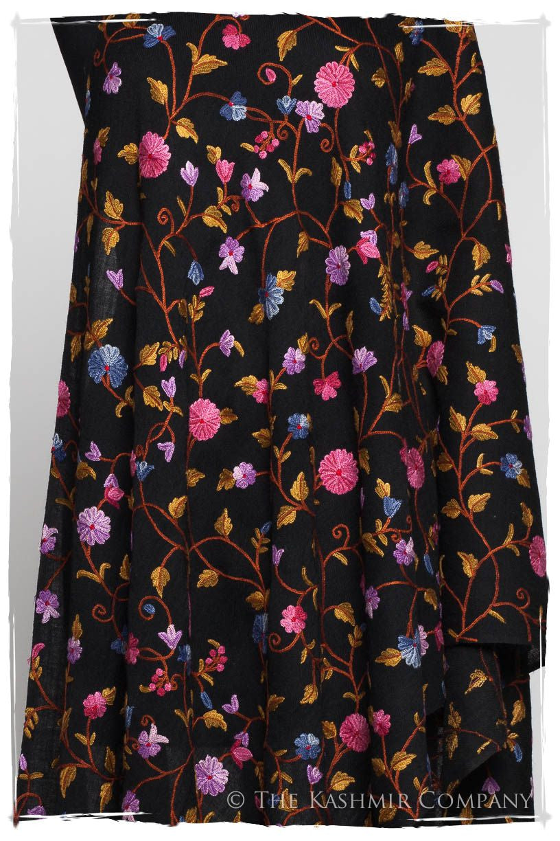 Iris Orchid Jardin Antoinette Noir Shawl