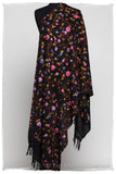 Iris Orchid Jardin Antoinette Noir Shawl