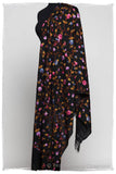 Iris Orchid Jardin Antoinette Noir Shawl