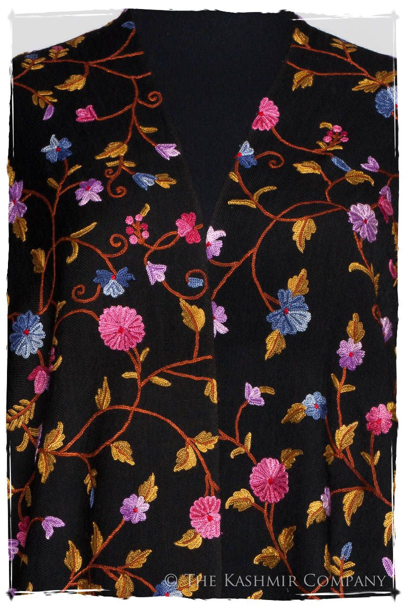 Iris Orchid Jardin Antoinette Noir Shawl