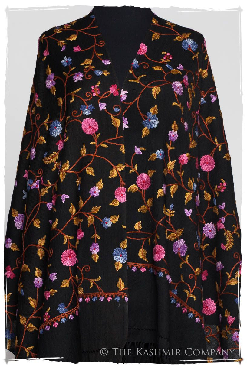 Iris Orchid Jardin Antoinette Noir Shawl