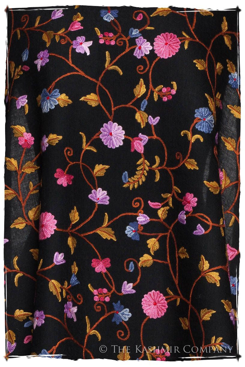 Iris Orchid Jardin Antoinette Noir Shawl