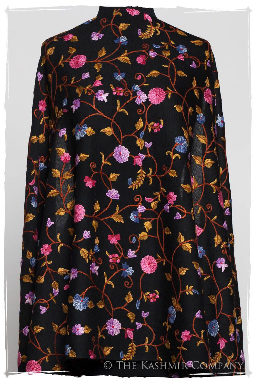 Iris Orchid Jardin Antoinette Noir Shawl
