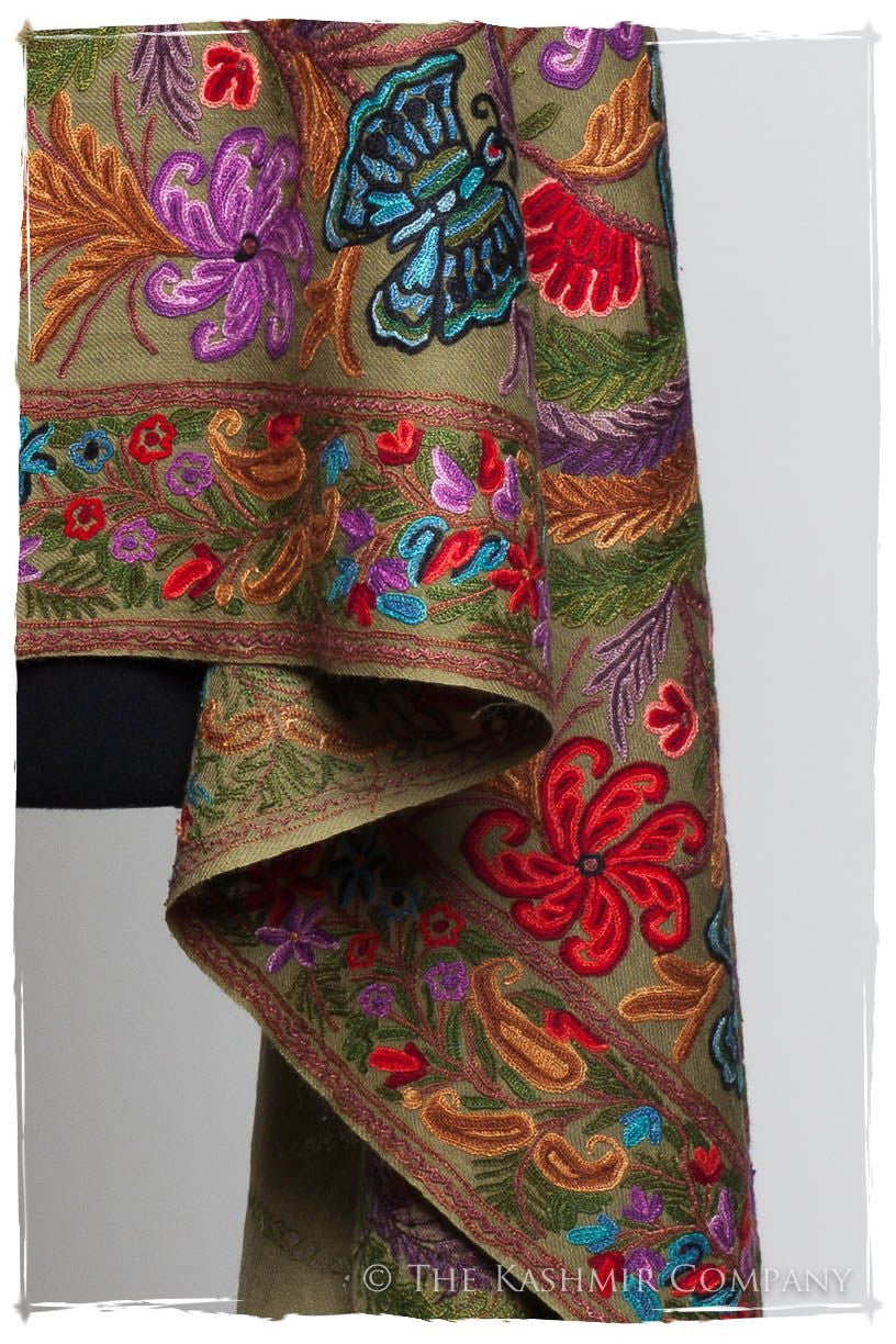 Papillon Cachemire Mosstone Antiquaires Shawl
