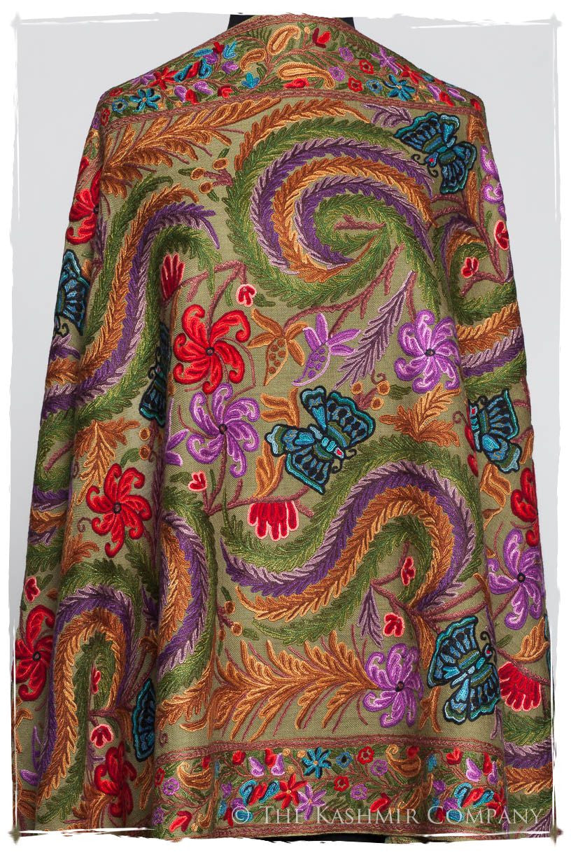 Papillon Cachemire Mosstone Antiquaires Shawl
