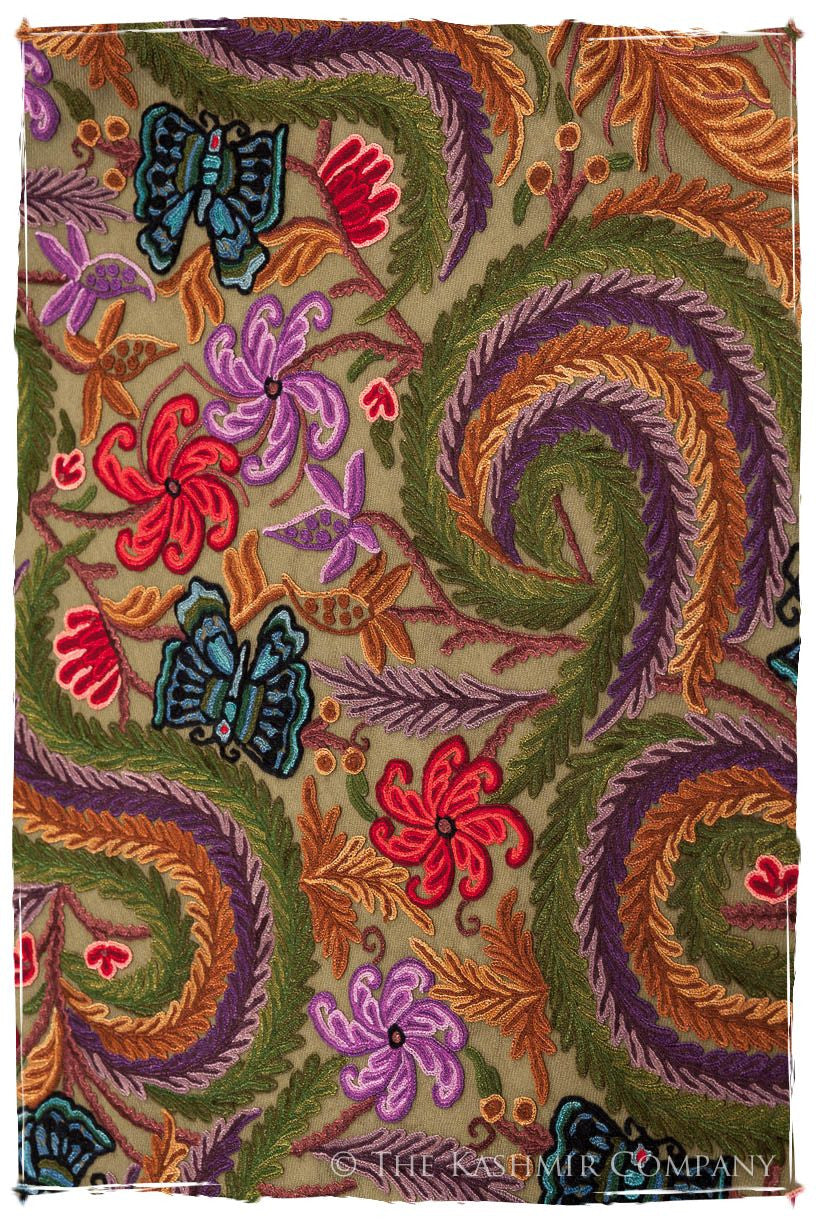 Papillon Cachemire Mosstone Antiquaires Shawl
