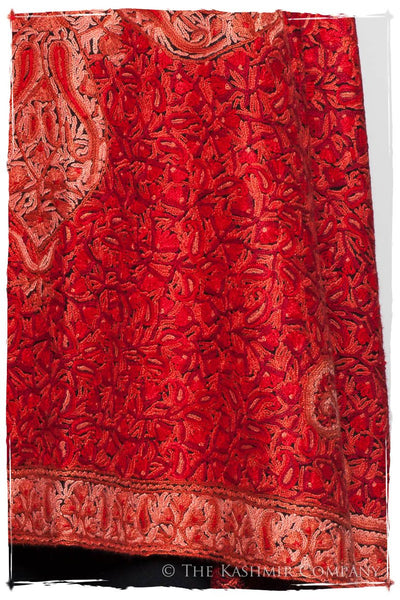 Scarlet Trésor de la Flamme Paisley Antiquaires Shawl