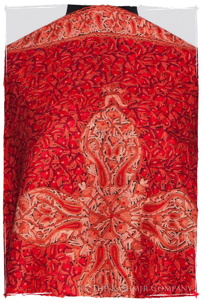 Scarlet Trésor de la Flamme Paisley Antiquaires Shawl