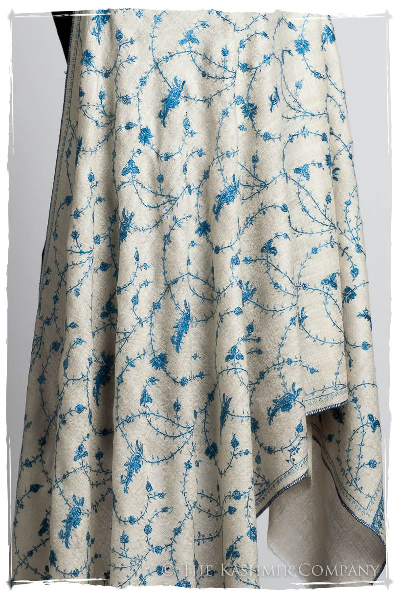 Sapphire Bleu Bijou Paisley L'amour Soft Cashmere Scarf/Shawl