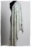 Sapphire Bleu Bijou Paisley L'amour Soft Cashmere Scarf/Shawl