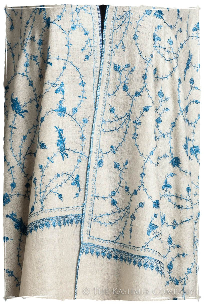 Sapphire Bleu Bijou Paisley L'amour Soft Cashmere Scarf/Shawl