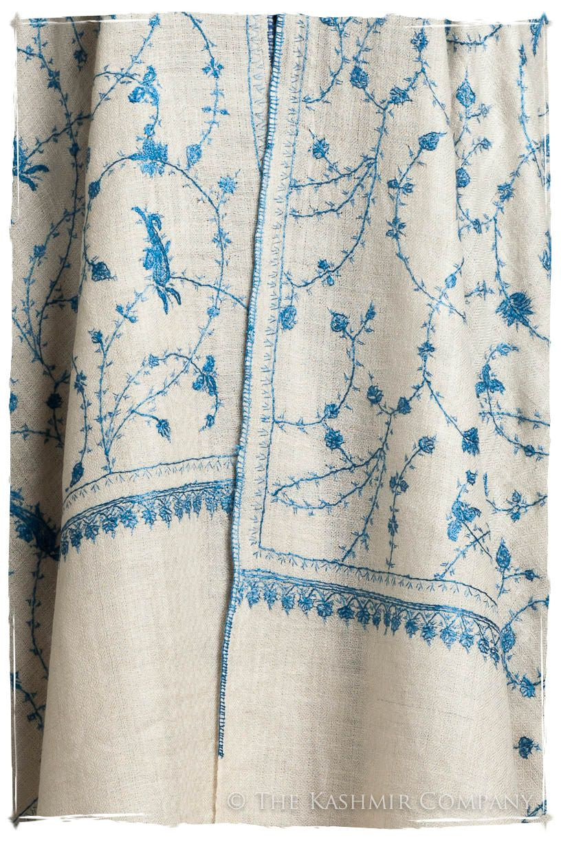 Sapphire Bleu Bijou Paisley L'amour Soft Cashmere Scarf/Shawl