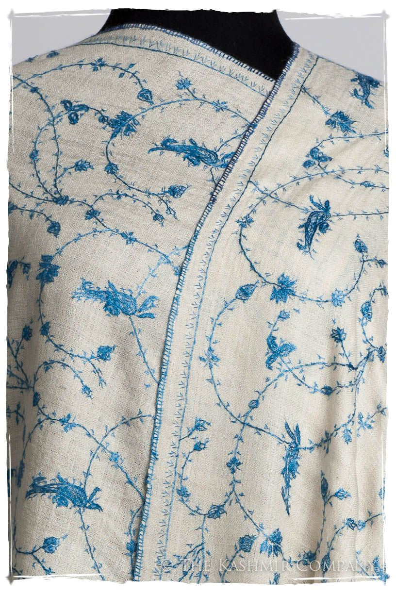 Sapphire Bleu Bijou Paisley L'amour Soft Cashmere Scarf/Shawl